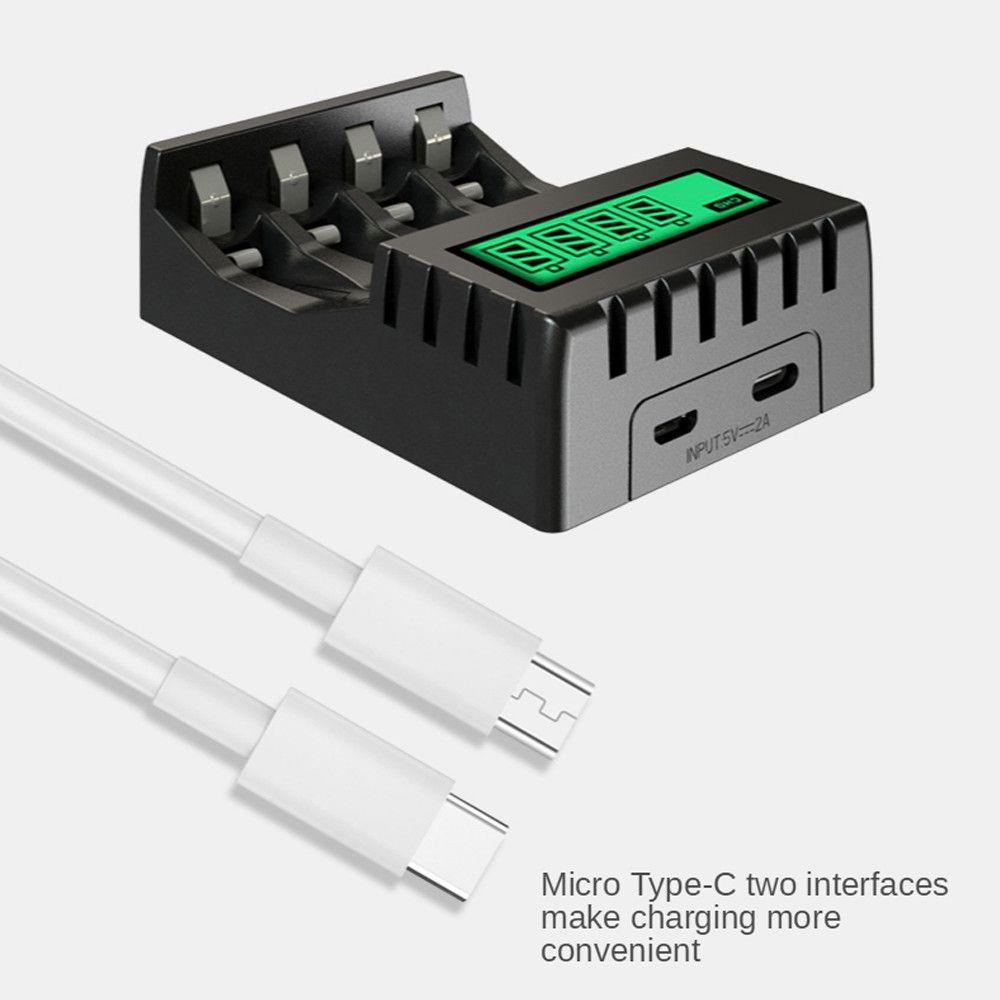 BTLIMER Đế Sạc Pin AA / AAA NI-CD NI-MH Có Đèn LED Báo Hiệu Thông Minh Tiện Dụng