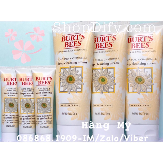 Sữa rửa mặt hoa Cúc Burt’s Bees Soap Bark & Chamomile Deep Cleansing Cream 170g Burts Bee | BigBuy360 - bigbuy360.vn