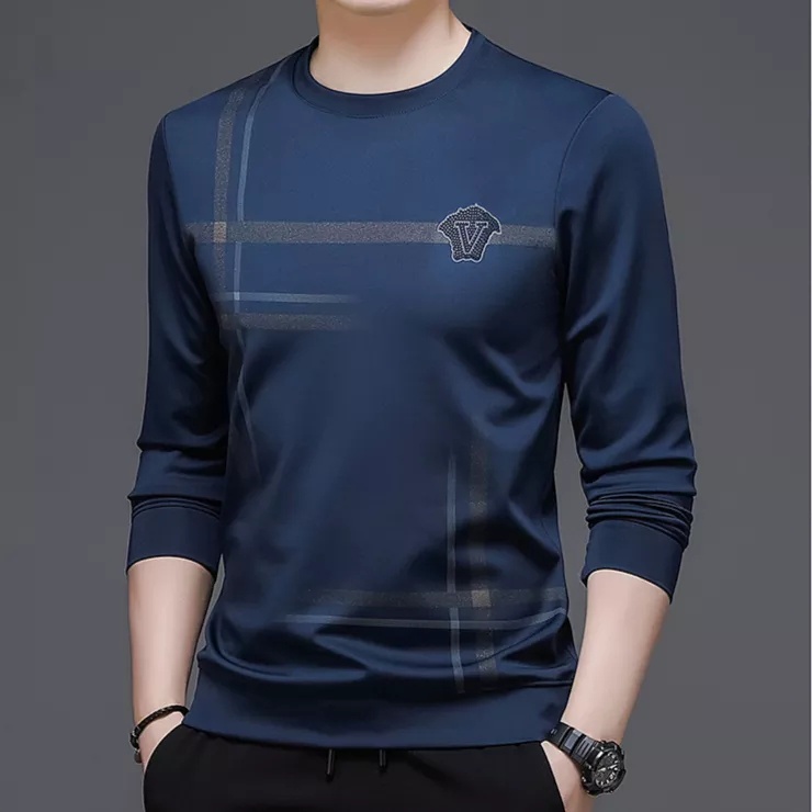 Áo Thun Tay Dài Cổ Tròn Dáng Rộng In Chữ Phong Cách Doanh Nhân Thời Trang Cho Nam