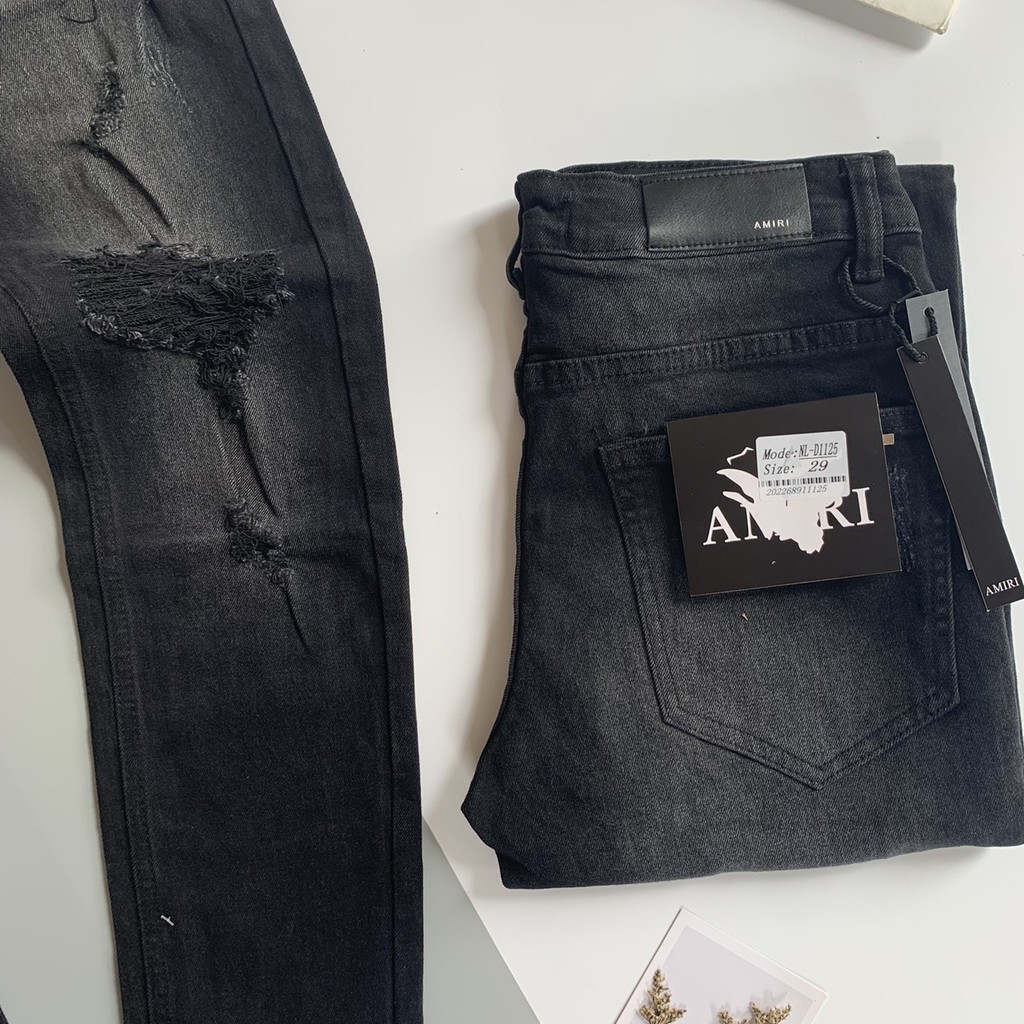 Quần Jean Bò Amiri Côn Rách Gối Đơn Giản QJ112P