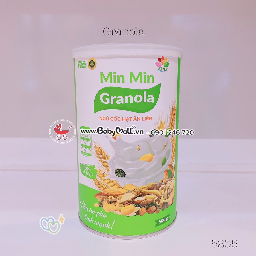 Ngũ cốc hạt Granola dinh dưỡng Minmin hộp 0.5kg