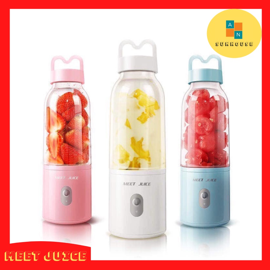 Máy xay sinh tố cầm tay mini cắm điện Meetjuice dung tích 500ml xay 9s cực nhanh