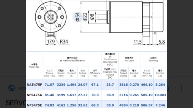 Motor chổi than DC12-24V NISCA NF5475 Japan