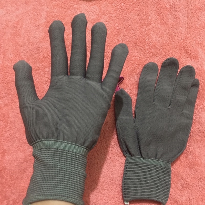 Găng tay trắng co giãn sợi mút, gang tay xám làm việc