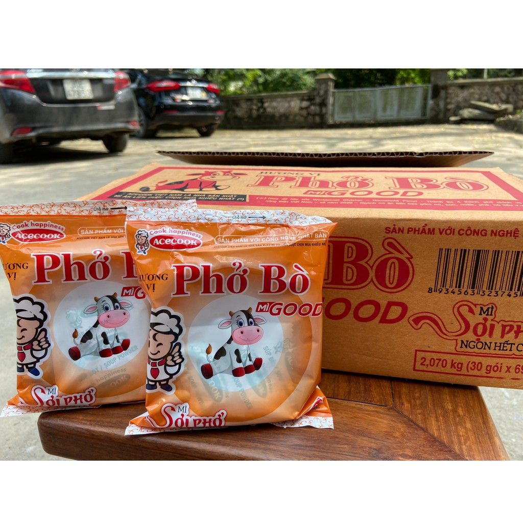 THÙNG MÌ PHỞ BÒ GOOD ACECOOK 30 GÓI X 69G