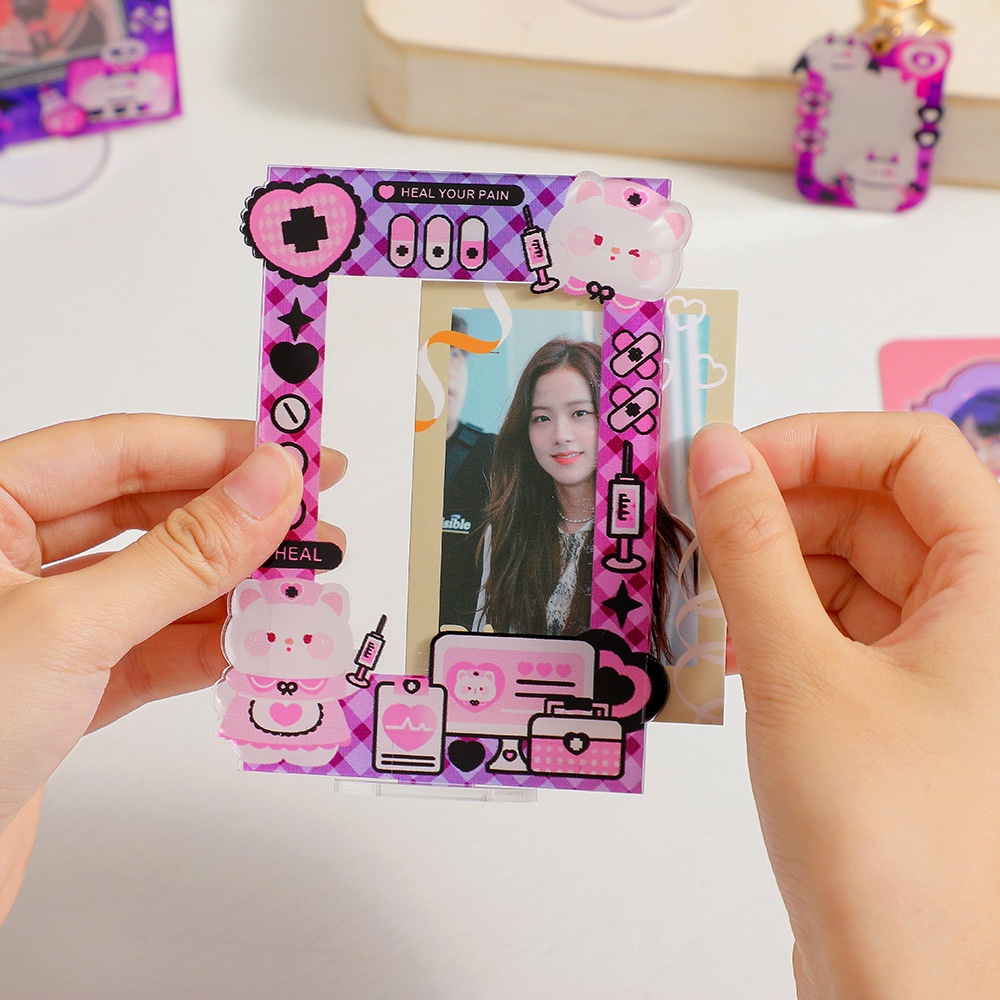 Khung Ảnh 3 Inch DIY Bằng Acrylic Trong Suốt Để Bàn Trang Trí Thẻ