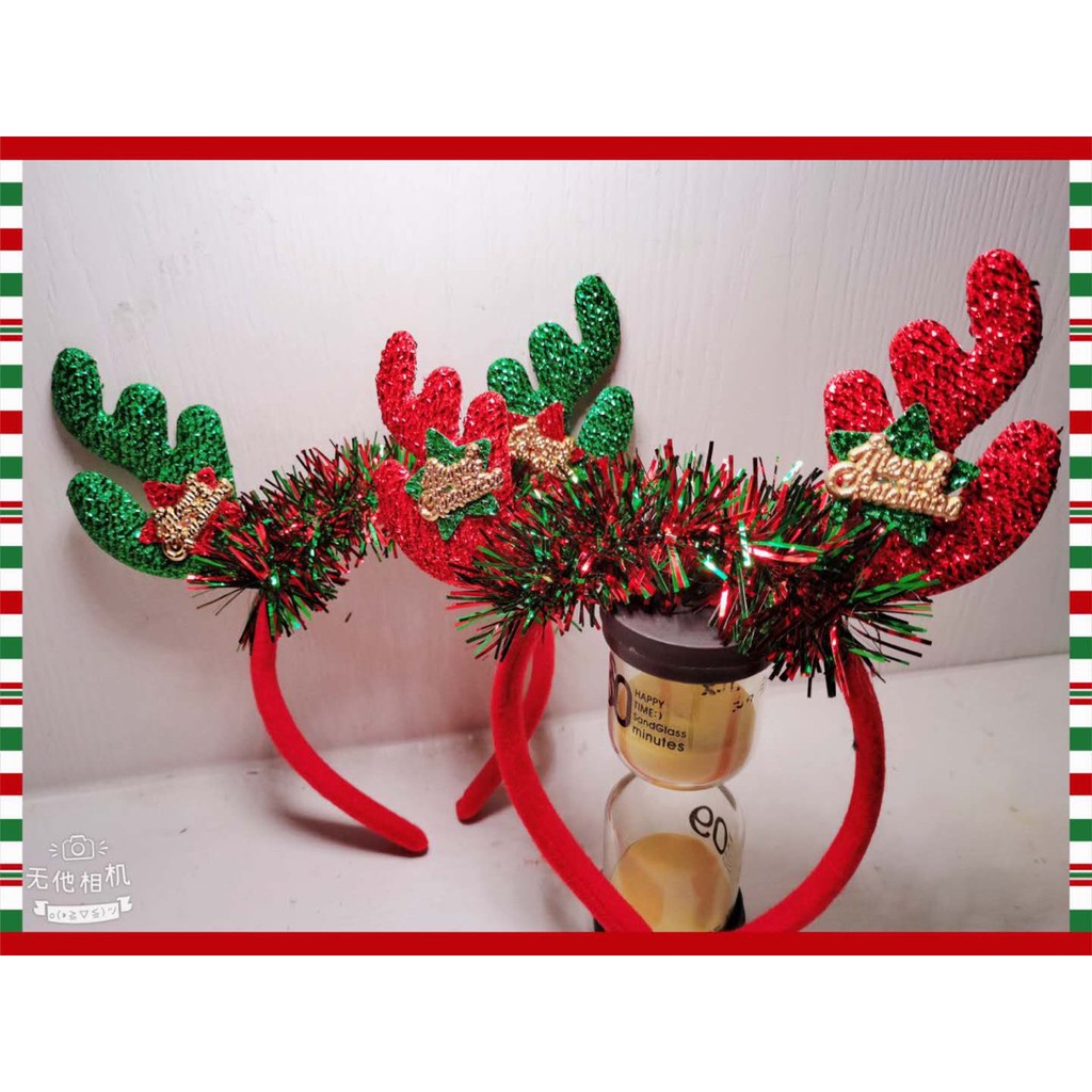 CÀI TÓC NOEL SỪNG TUẦN LỘC MẪU KIM TUYẾN