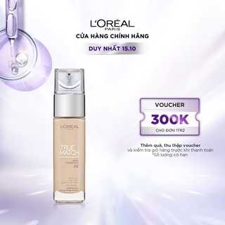 Kem nền mịn nhẹ dưỡng da dạng lỏng L'Oreal Paris True match Blendable Foundation 30ml