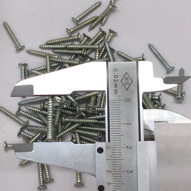 [Túi 100 cái ] Vít gỗ 3x20mm 4x10mm đầu bằng (đầu chìm) - sắt (tôn)