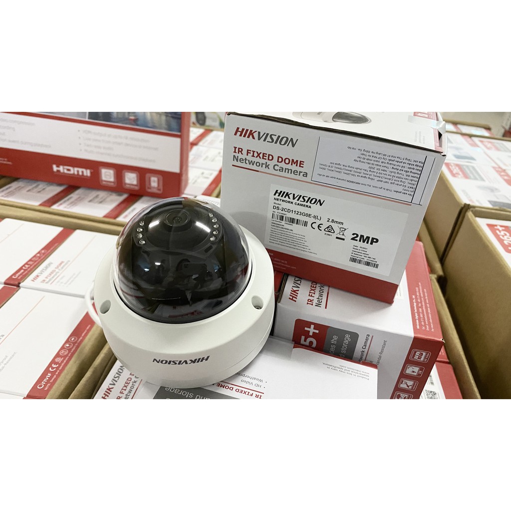 (Cần có thợ lắp đặt) Camera IP hồng ngoại bán cầu 2MP Chuẩn nén H.265 HIKVISION DS-2CD1123G0E-I(L)