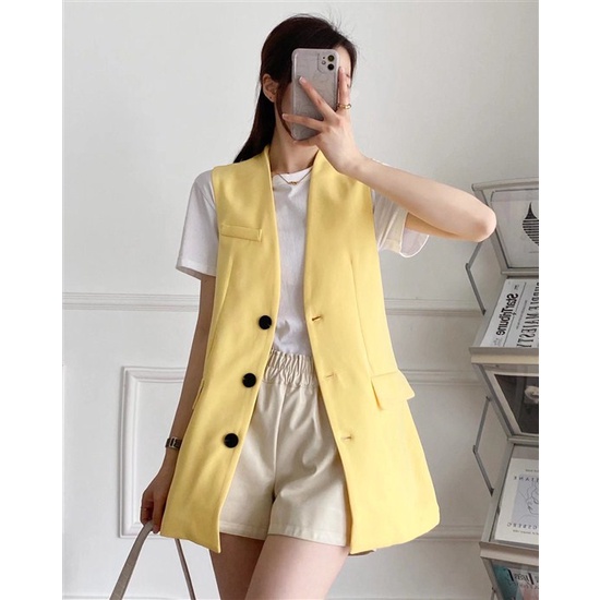 Áo Khoác Blazer Thời Trang Màu Vàng 34526