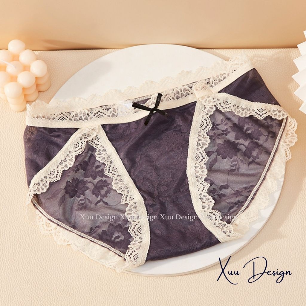 Quần lót sexy ren gấm cao cấp thêu hoa chìm gợi cảm - Wexuu Design QC49