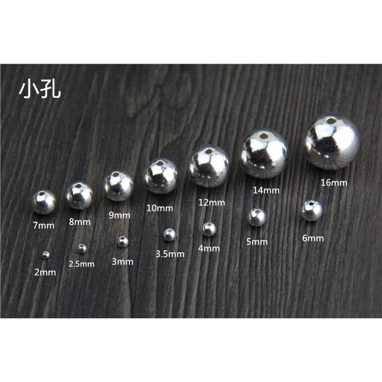 Bộ 10 Hạt Xâu Chuỗi Tròn Bằng Bạc Sterling S925 Dùng Làm Trang Sức Thủ Công