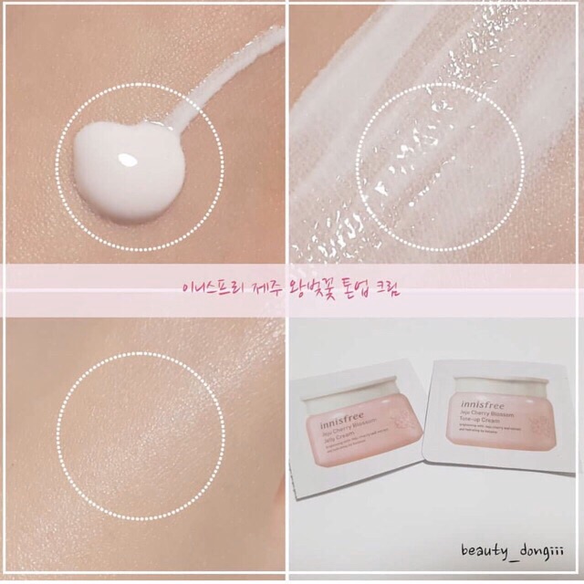 SAMPLE KEM DƯỠNG TRẮNG INNISFREE JEJU CHERRY BLOSSOM JELLY &amp; TONE-UP CREAM