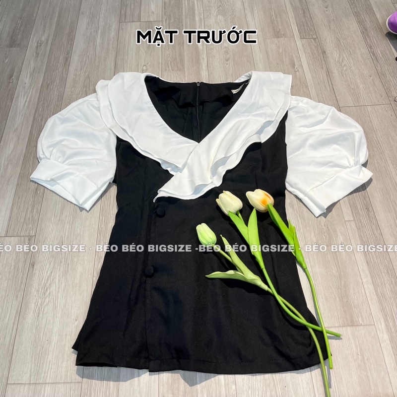 ÁO KIỂU VẠT CHÉO TAY PHỒNG BIGSIZE 60-90KG ( BÈO BÉO )