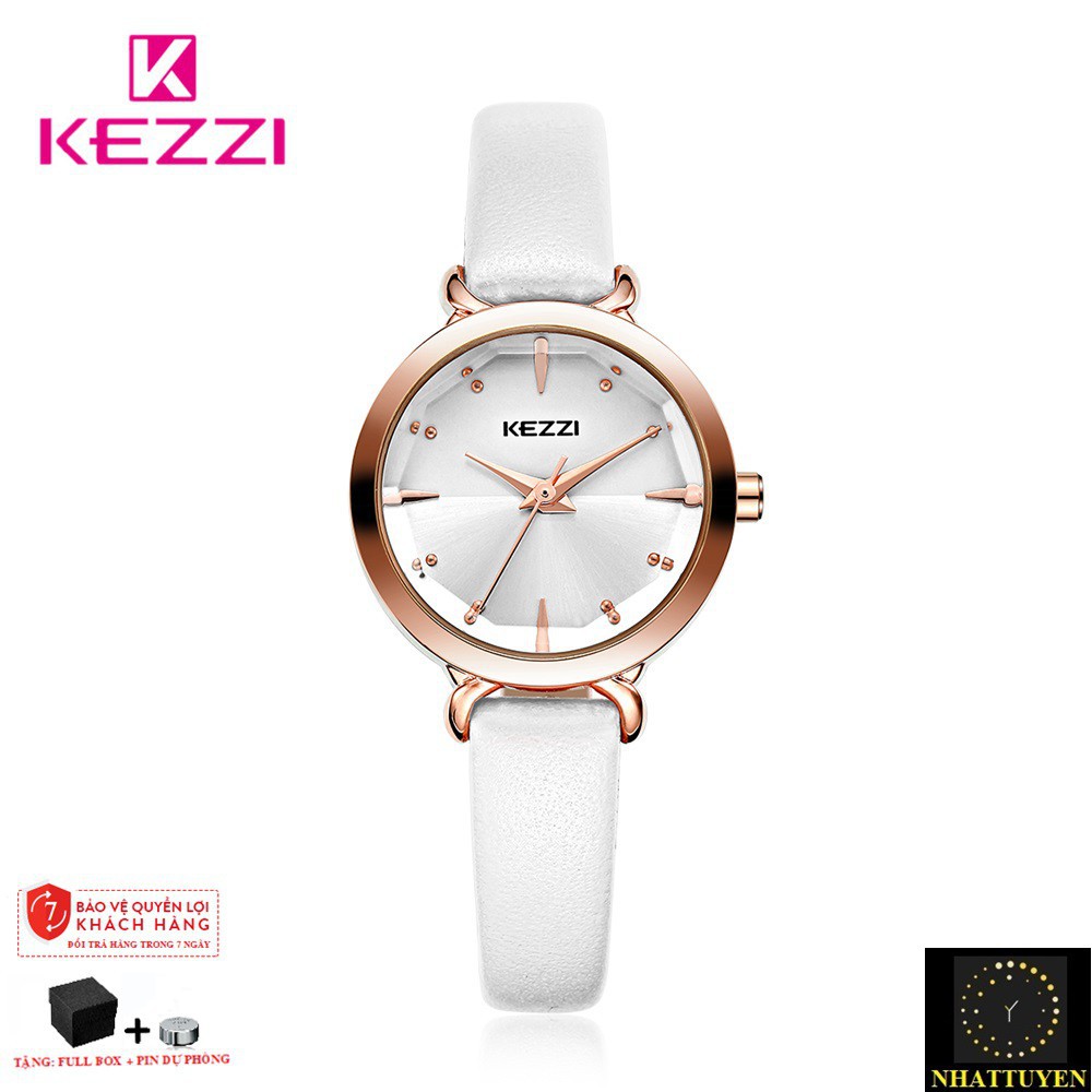 [ xả kho ] ĐỒNG HỒ NỮ KEZZI 1651 DÂY DA CAO CẤP, MẶT TRÒN, THIẾT KẾ HIỆN ĐẠI