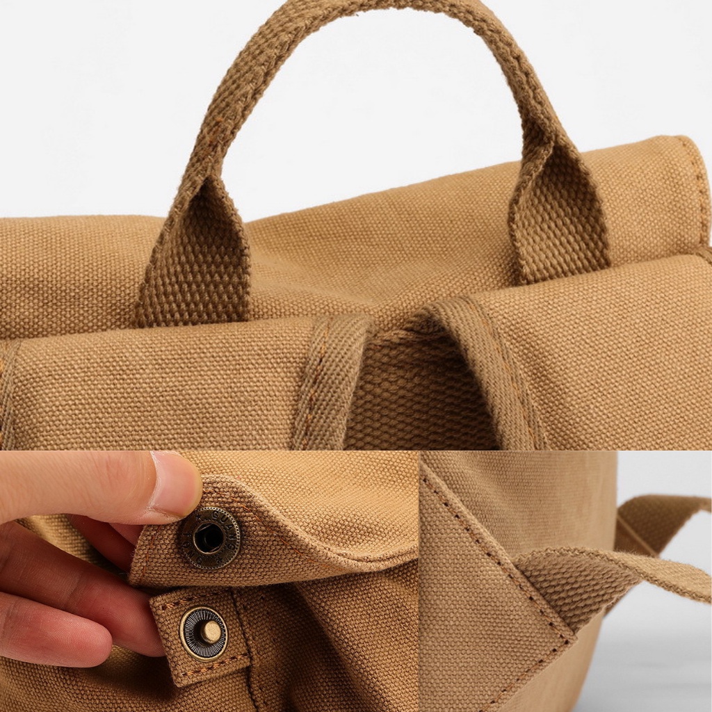 Balo Vải Bố Polyester Canvas Cao Cấp JUST CAMELLIA JA018 thời trang du lịch cặp đi học laptop nam nữ unisexj
