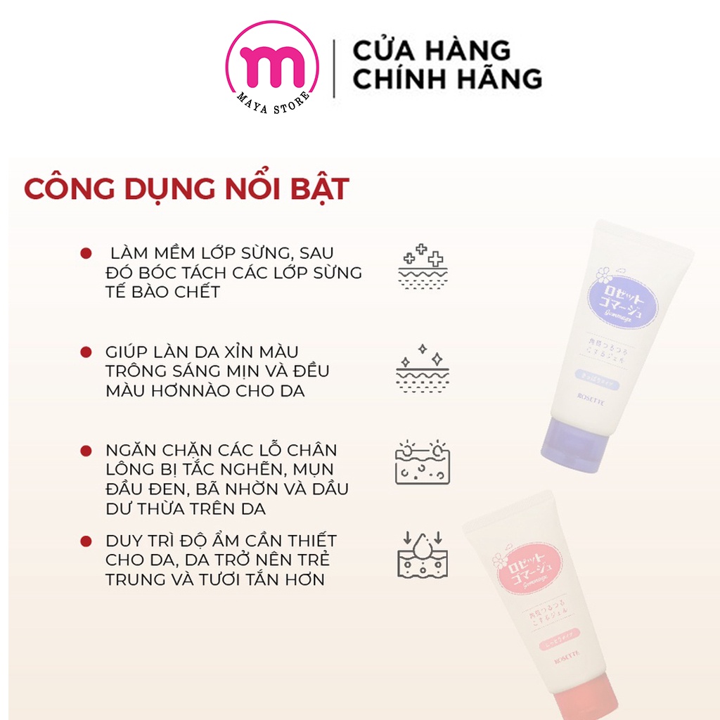 Tẩy da chết cho mọi loại da Rosette Peeling Gel 120g - 180g