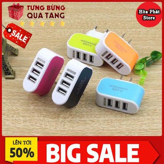 Củ sạc 3 cổng usb sạc điện thoại, nhỏ gọn tiện lợi