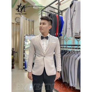 Áo vest nam màu kem nhạt ôm body