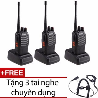 Combo 3 bộ đàm đa năng Baofeng BF888S đời mới nhất Tặng kèm tai nghe chuyên dụng