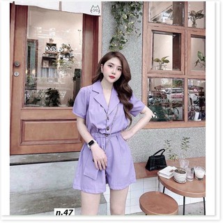 Jum đùi đính nút áo cổ vest