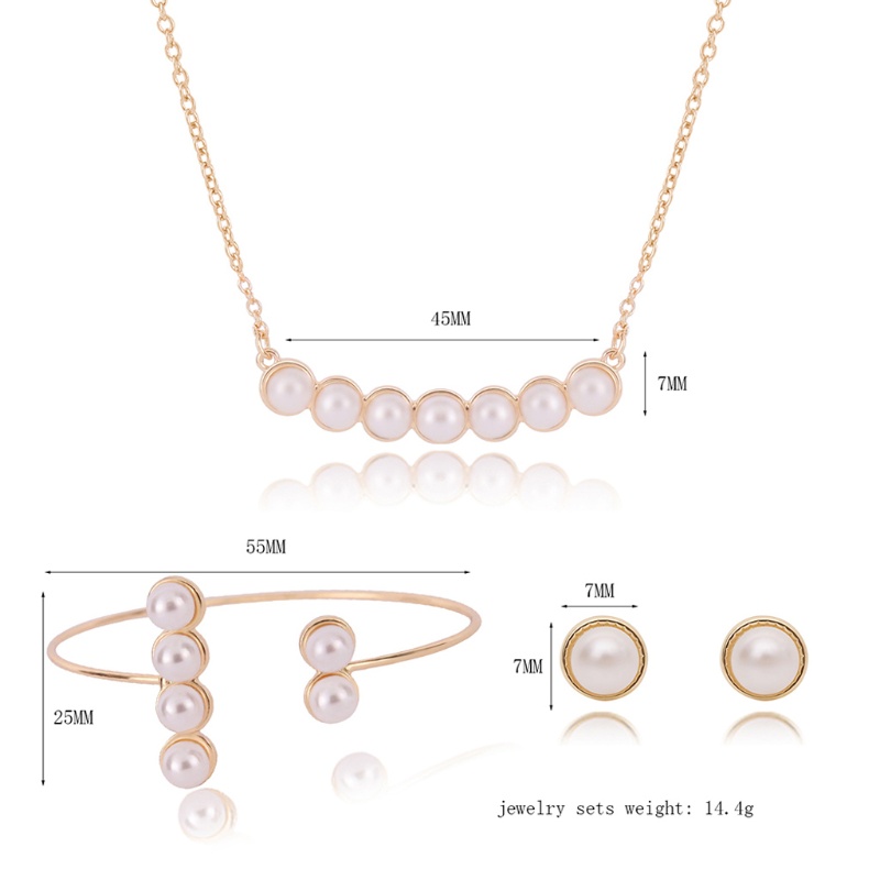 Bộ Trang Sức Đính Ngọc Trai Nhân Tạo Thời Trang Dành Cho Nữ