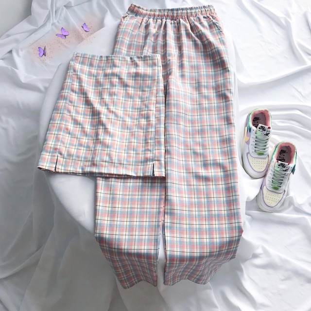 Quần Long Pant Caro Suông Unisex Màu Mới Ảnh Thật