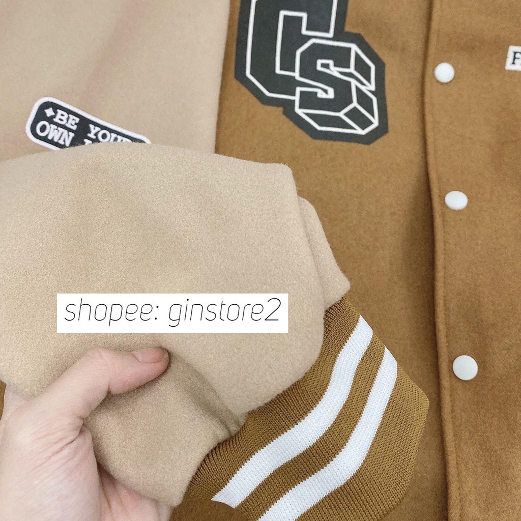 Áo khoác bomber nam nữ kaki oversize Áo bomber form rộng Áo khoác bóng chày Candle unisex - Gin Store | BigBuy360 - bigbuy360.vn