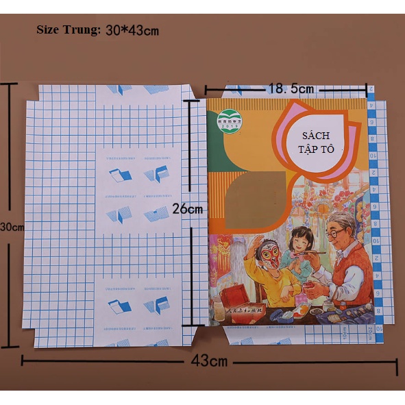Set 10 Tờ Decal 3D Tự Dính Bọc Sách Vở Học Sinh Trong Suốt Nhiều Size 25x34,30x43,34x47cm Chống Nước