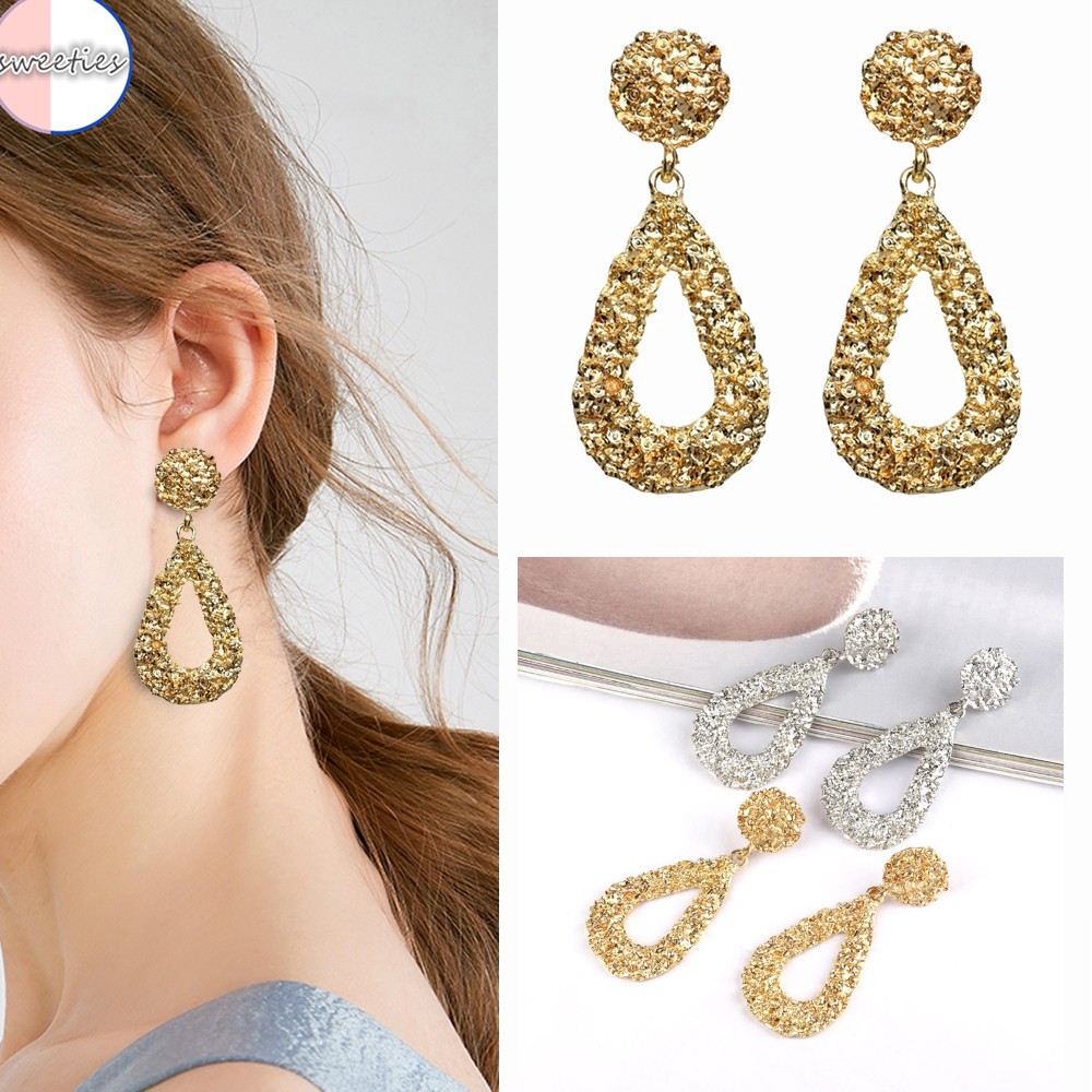 Bông tai hợp kim hình giọt nước độc đáo thời trang