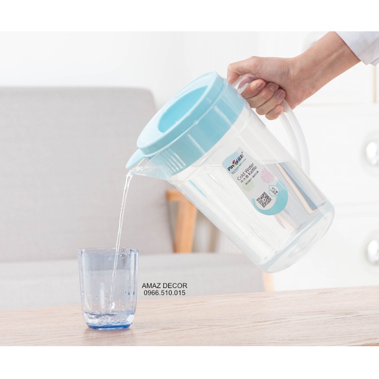 Giá Sỉ Bình ca đ𝗼𝗻𝗴 𝗻𝗵𝘂̛̣𝗮 chia vạch định lượng 2400ml(2,4lít) - 3500ml(3,5lít) dày dặn đẹp giá rẻ có nắp