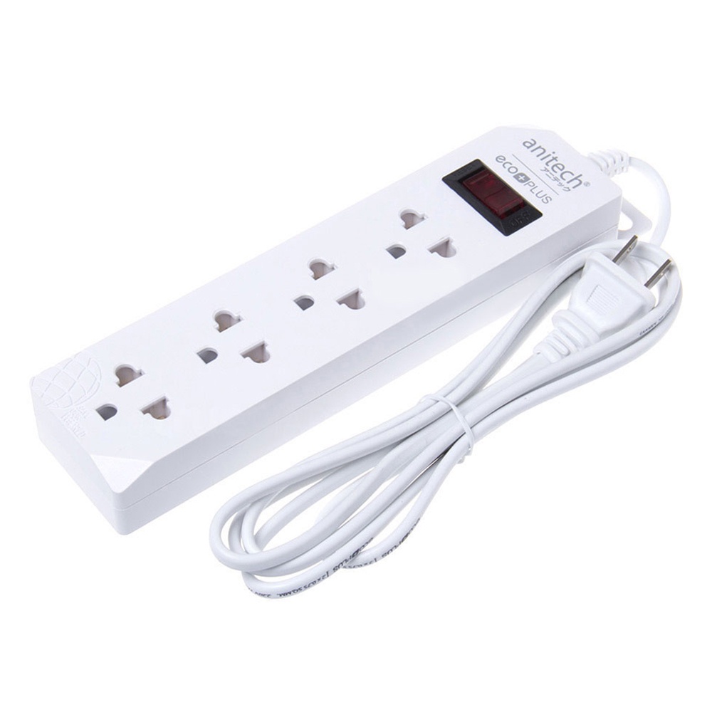 Ổ cắm điện 4 ổ cắm có công tắc có đèn - Dây dài 3m- Ổ Cắm Điện Đa Năng 2200W