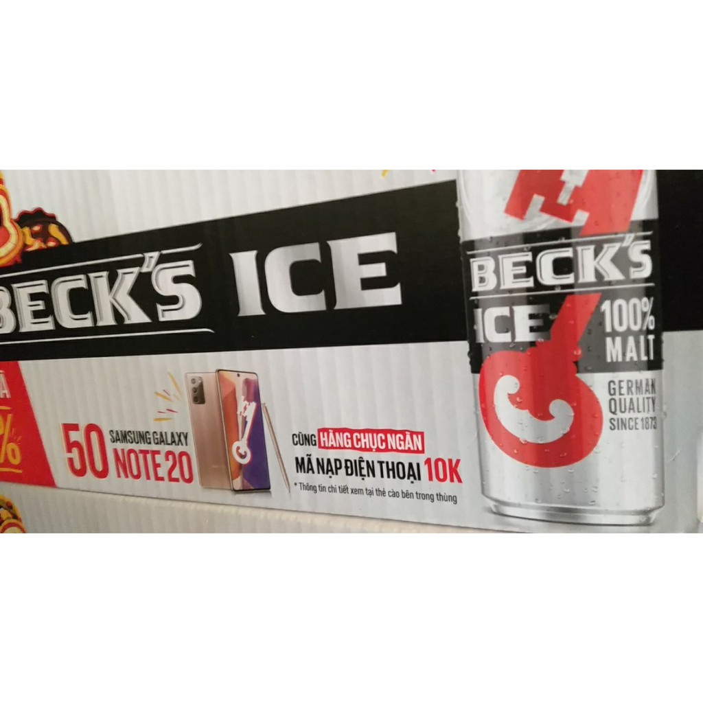 Thùng 24 lon bia Beck's Ice 330ml [Mẫu mới - Trúng Vàng]