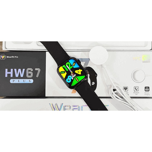 Đồng Hồ Thông Minh Hw67 Plus Bản Thép Màn Hình Tràn Viền Siêu Cân Cảm Ứng Mượt  - BẢO HÀNH ĐỔI MỚI