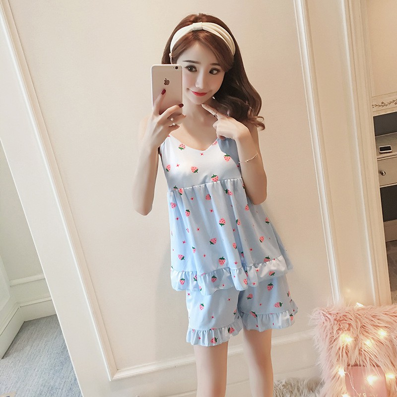 Mẫu Mới Bộ Đồ Ngủ Dây Đeo Mùa Hè Xinh - Bộ Đồ Mặc Nhà Dáng Hàn Quốc Có Mút Ngực BĐN02 Đẹp Cho Nữ | BigBuy360 - bigbuy360.vn