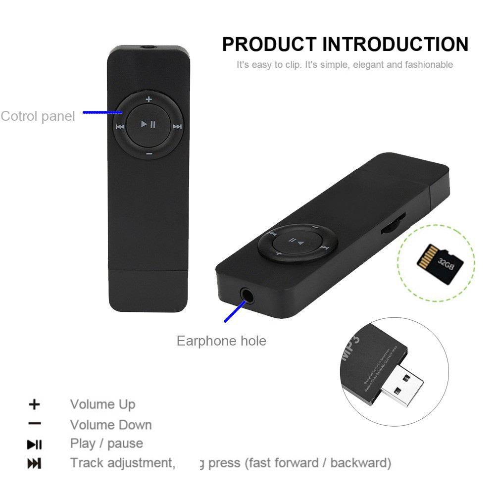 Máy nghe nhạc MP3 hỗ trợ thẻ nhớ TF chất lượng cao