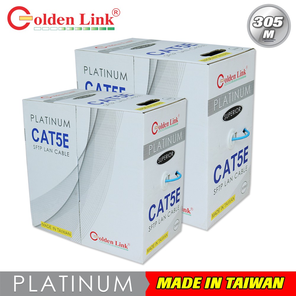 Cáp mạng SFTP Golden Link Cat5E Plantium, Chống nhiễu, xanh dương