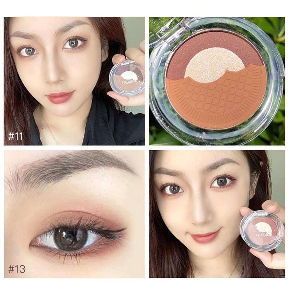 【COD Yjewelry】New Biscuit Eye Shadow Baking Three-color Eye Shadow Tray INS Ultra Fire Matte Pearl Wet Powder