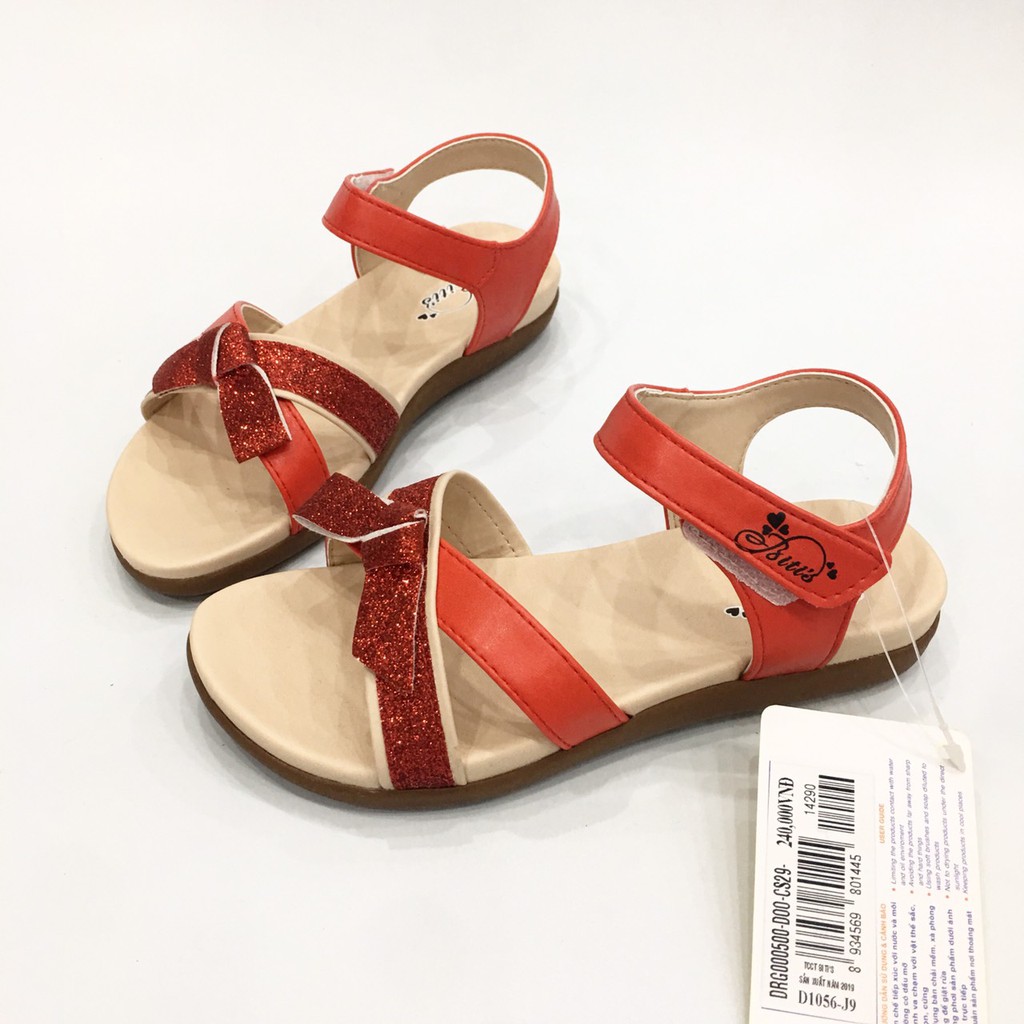 Sandal bé gái 28-37 ❤️FREESHIP❤️ Giày quai hậu học sinh quai chéo đính nơ nhũ nổi bật DRG000500