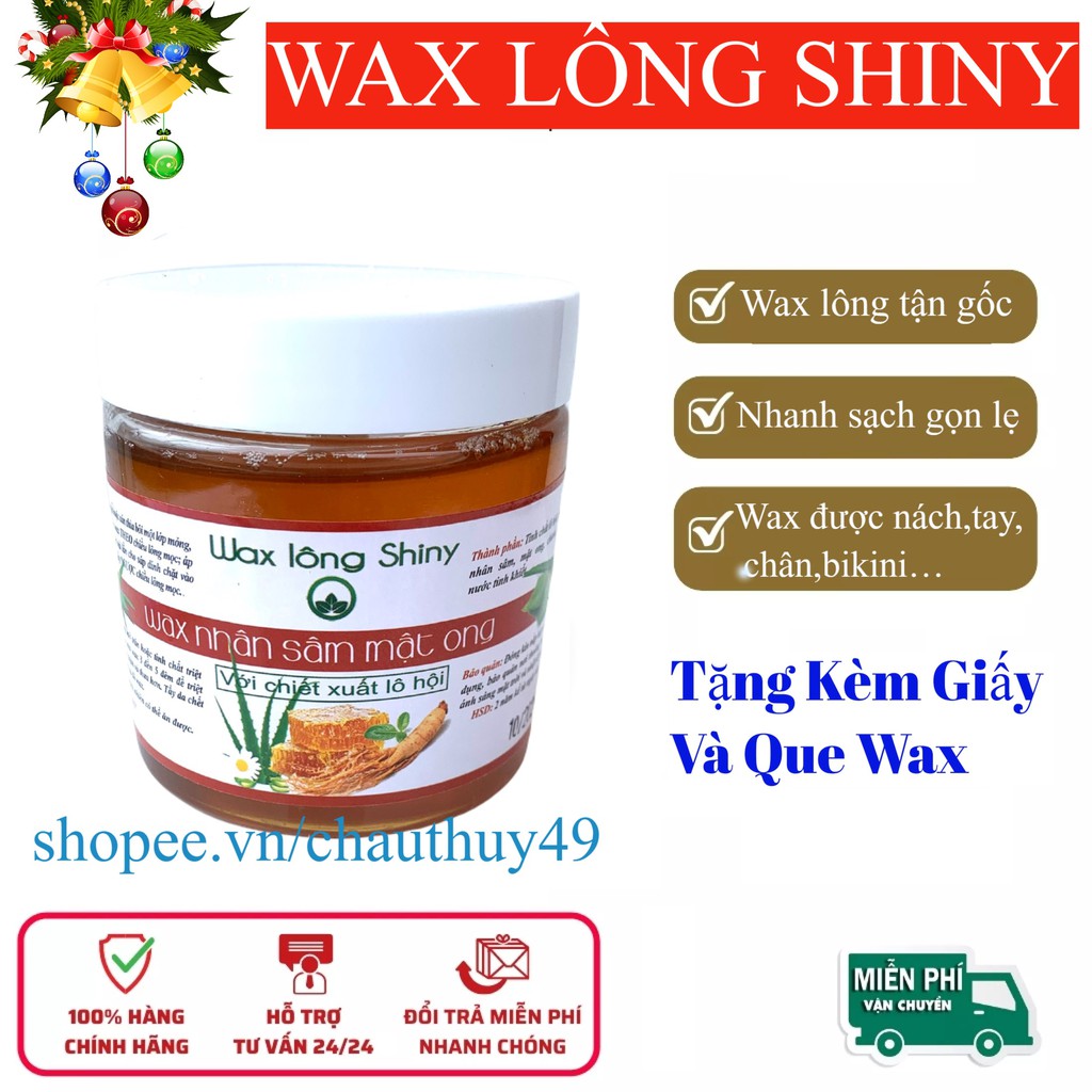 (Hàng Cao Cấp) Wax lông tinh chất nhân sâm Shiny (TẶNG kèm giấy chuyên dụng và que wax)