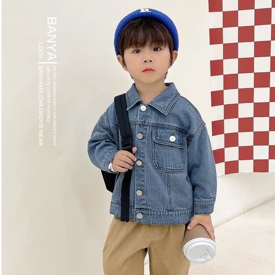 Áo khoác denim BXPB phong cách Hàn Quốc thời trang mùa thu cho bé 4-15 tuổi