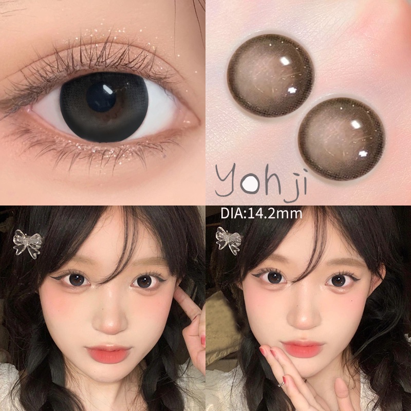 Set 2 Kính Áp Tròng Mềm Mại Màu Nâu Nami / Yohji 0.00 -8.00 Độ【W/Frees W/O Solution】