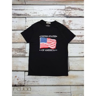 Áo phông cờ Mỹ màu đen - Size L