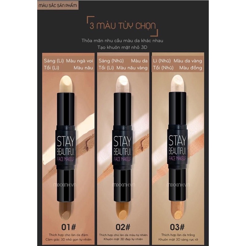 Bút tạo khối sáng tối 2 đầu cằm Vline tiện dụng mọi lúc | BigBuy360 - bigbuy360.vn