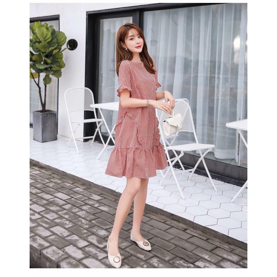 Đầm bigsize. Đầm suông kẻ MS61. Inbox để được shop tư vấn size