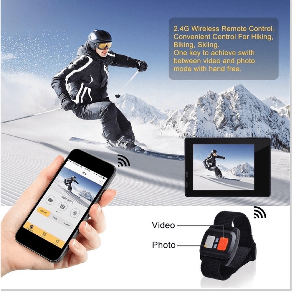 Camera hành trình chống thấm nước hiển thị độ phân giải 4K kết nối wifi 12MP | BigBuy360 - bigbuy360.vn