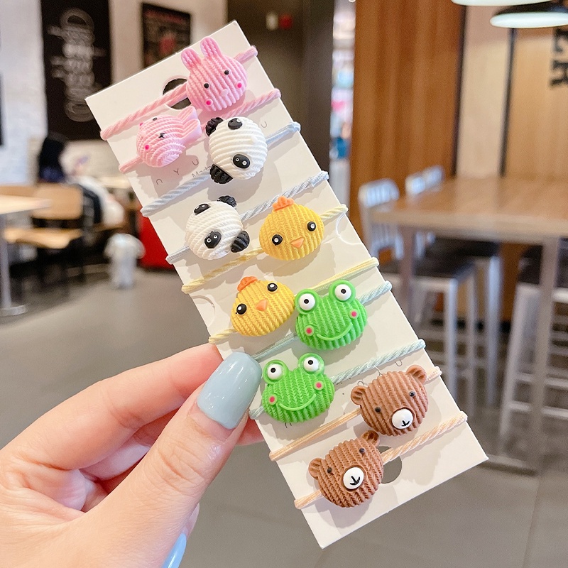 Set 10 Dây Buộc Tóc họa tiết hoạt hình Dễ Thương Cho Bé Gái Dành Hàn Quốc