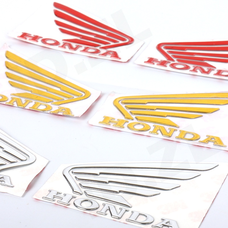 Miếng dán trang trí hình đôi cánh 3D bằng cao su mềm 3m cho xe Honda