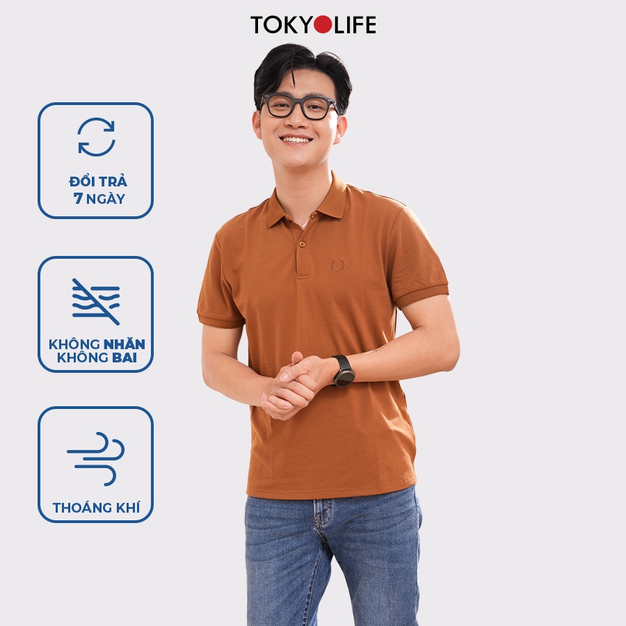 Áo Polo Nam Cotton Cao Cấp, Basic Sang Trọng Lịch Lãm TOKYOLIFE dáng ôm I7POL800I